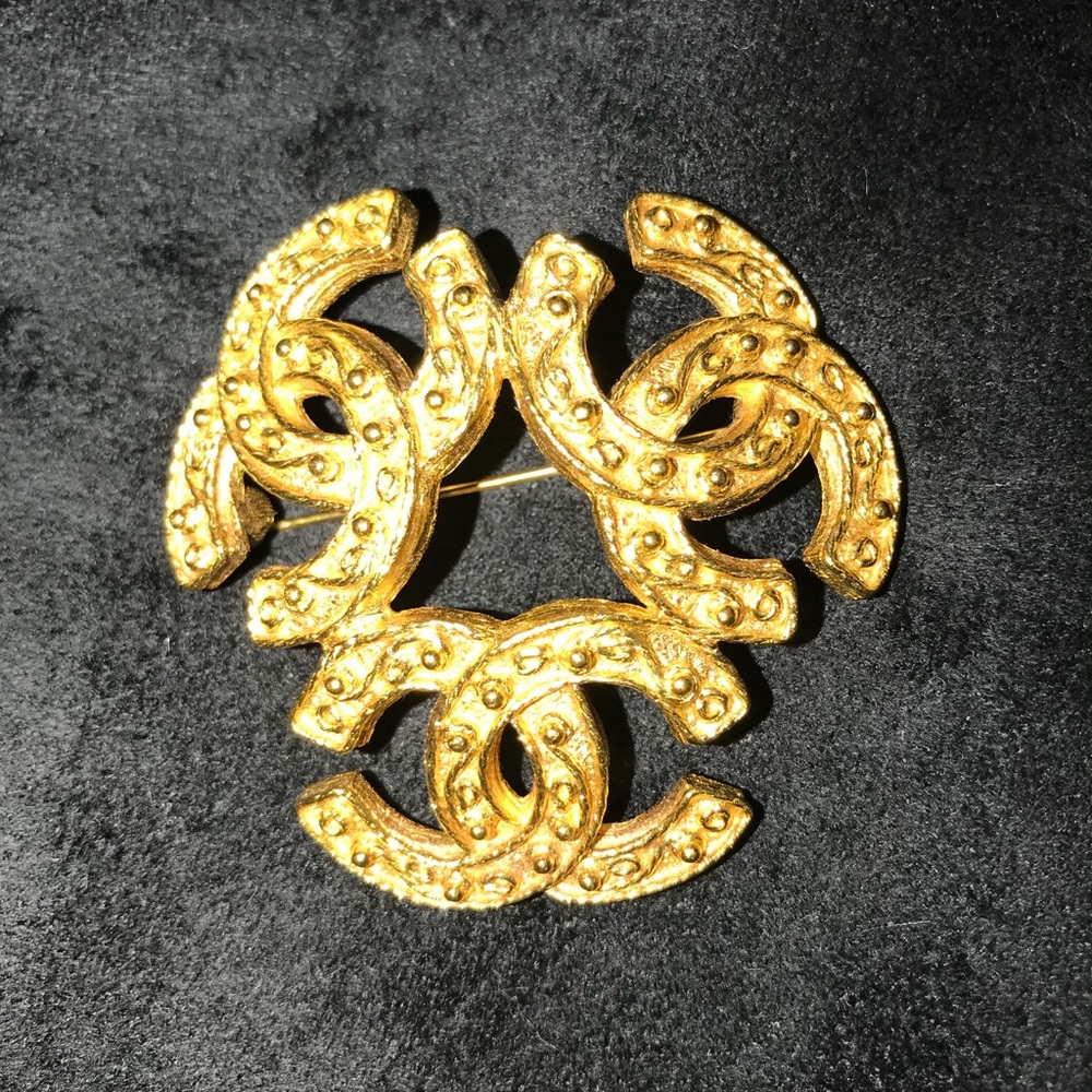 CHANEL triple logo brooch/pendant